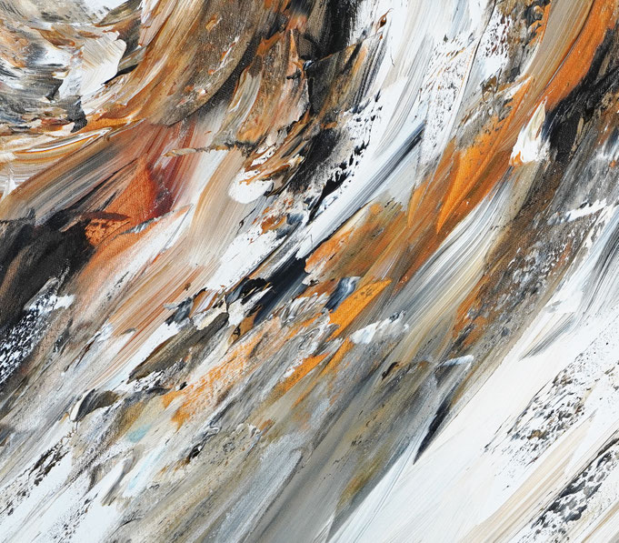 Detail of the abstract vivid painting, inspired by nature