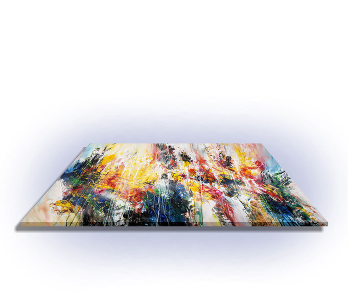 ready to hang, blue abstract large painting