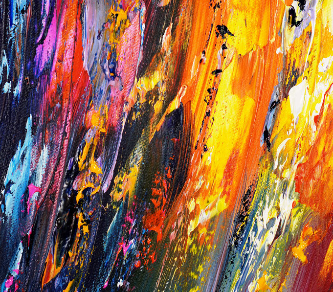 detail of the colorful painting