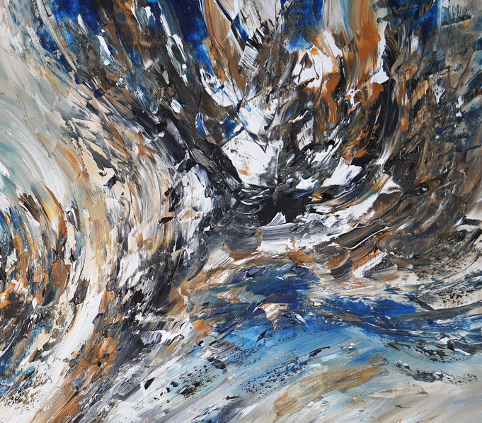 Detail of the abstract painting of the artist Peter Nottrott