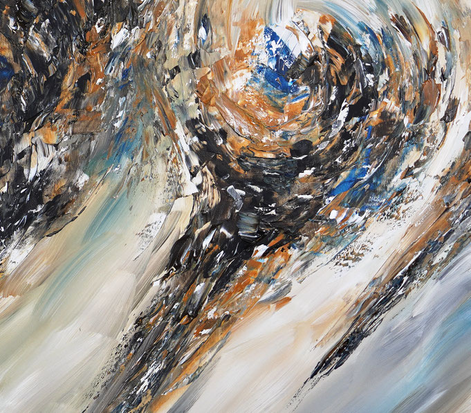 Detail of the abstract painting of the artist Peter Nottrott