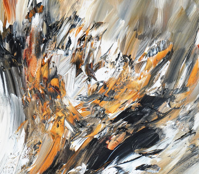 Detail of the abstract vivid painting, inspired by nature