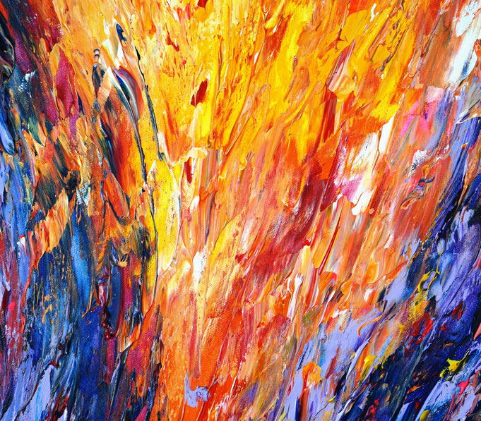 detail of the colorful painting