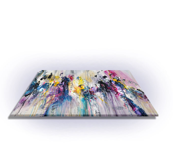 ready to hang, blue abstract large painting
