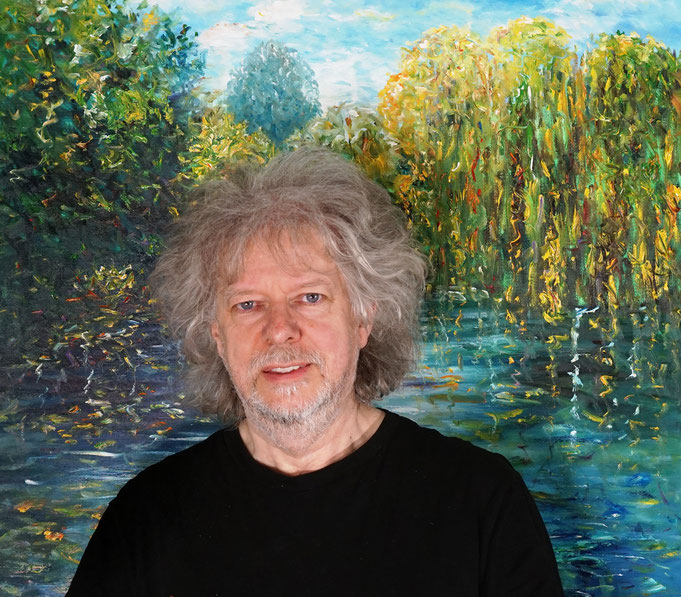 the artist in the process of creating his art