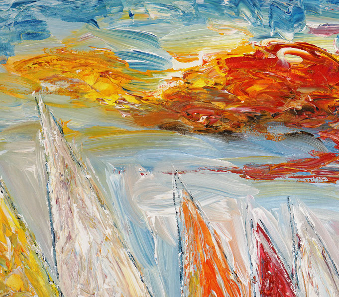 detail of the summer sailing painting