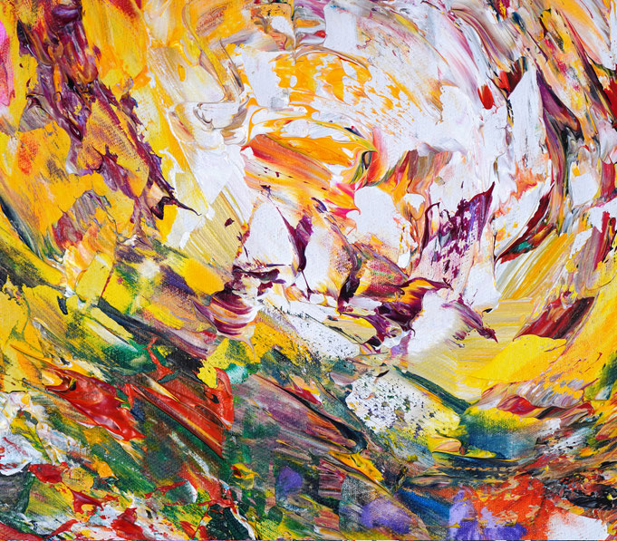 detail of the abstract, colorful painting