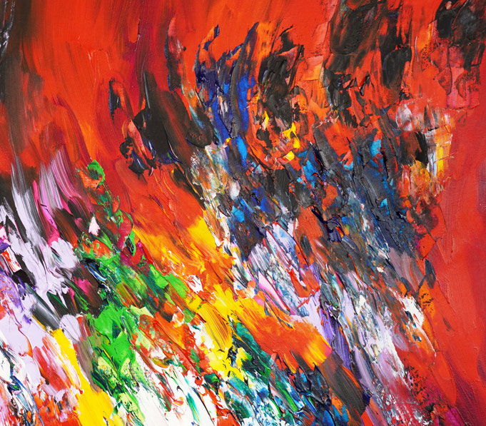 detail of the abstract, extra large dreamlike artwork by the artist Peter Nottrott