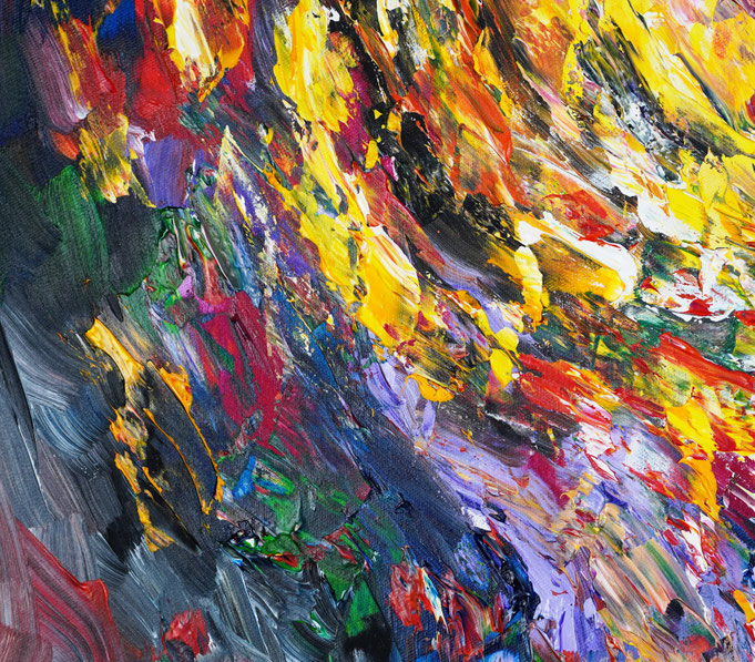 detail of the abstract, colorful painting