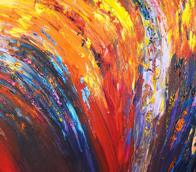 detail of the colorful painting