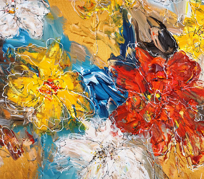detail of the flower artwork of the artist Peter Nottrott