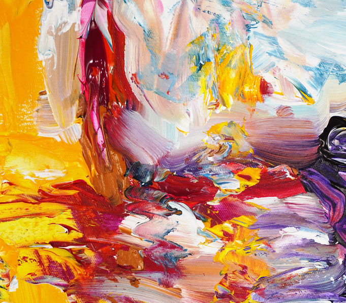 Painting detail of the seascape reflection