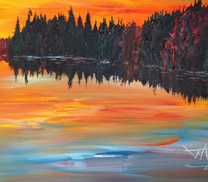 detail of the sunset artwork of the artist Peter Nottrott