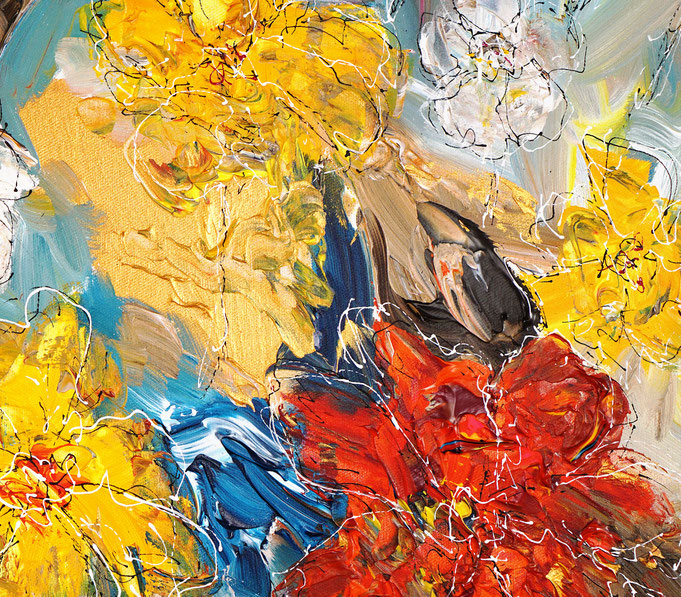 detail of the flower artwork of the artist Peter Nottrott