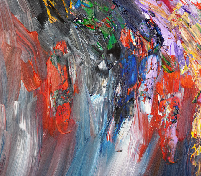 detail of the abstract, colorful painting