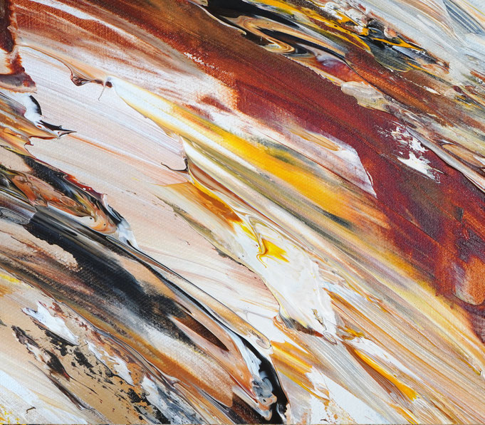 detail of the large abstract, brown artwork