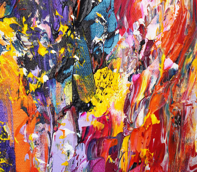 detail of the oversized abstract artwork