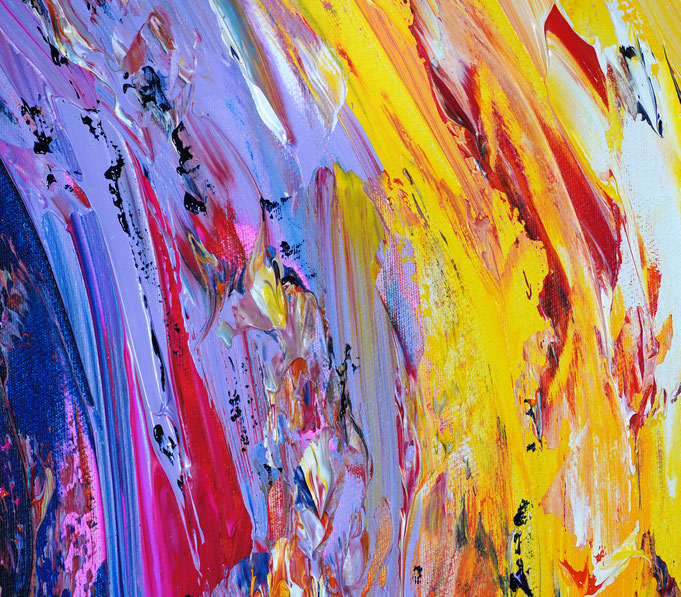 detail of the colorful painting