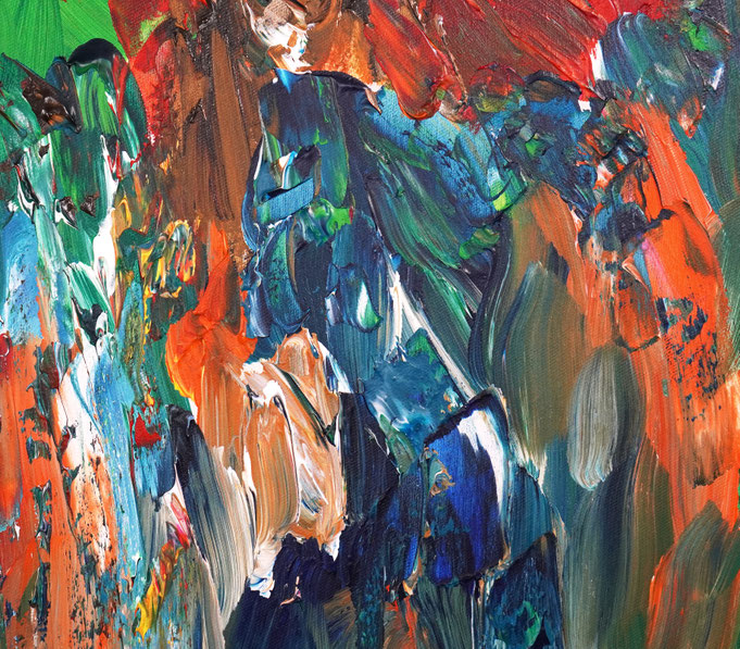 Detail of the flower bouquet painting