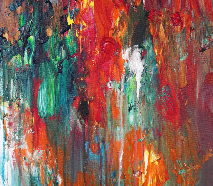 detail of the colorful abstract painitng