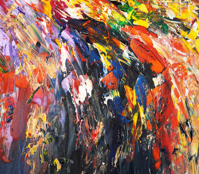 detail of the abstract, colorful painting