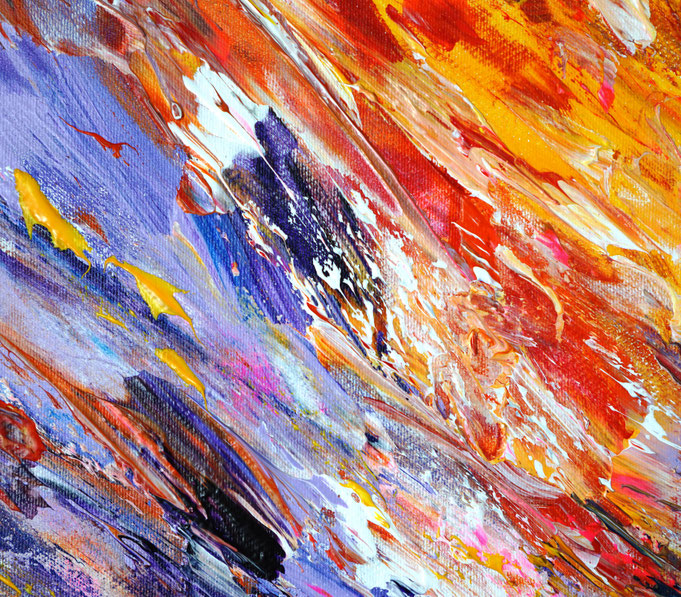 detail of the colorful painting