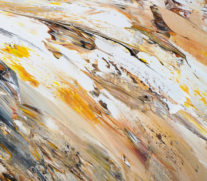 detail of the large abstract, brown artwork