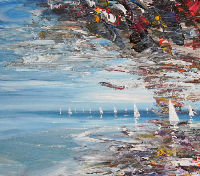detail of the summer sailing painting