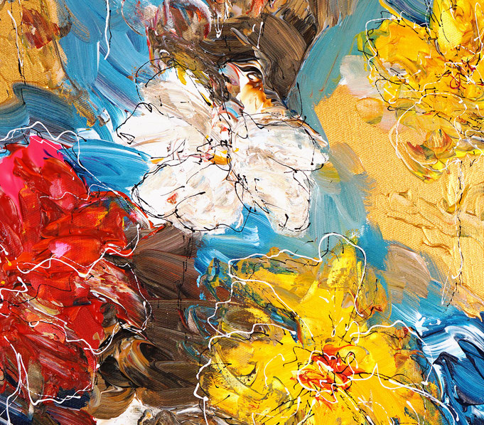 detail of the flower artwork of the artist Peter Nottrott