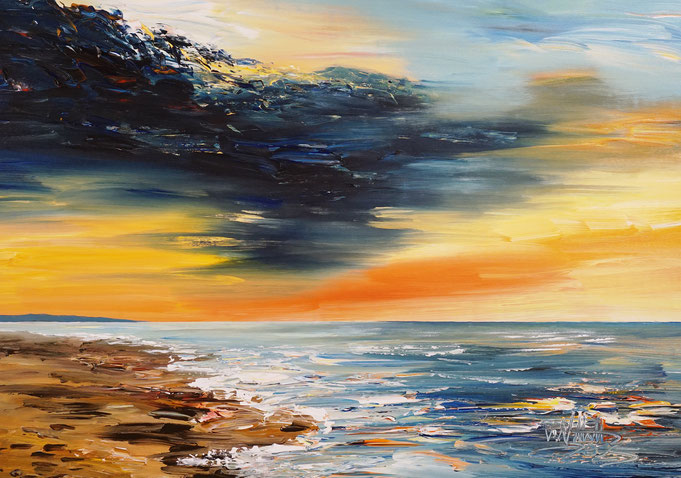 seaside painting, canvas wall art