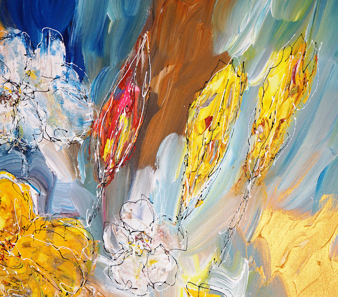 detail of the flower artwork of the artist Peter Nottrott