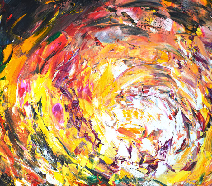 detail of the abstract, colorful painting