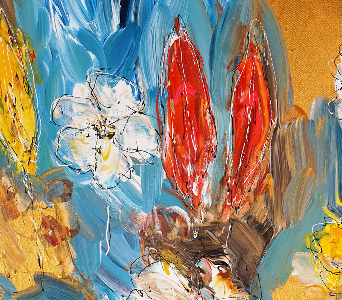 detail of the flower artwork of the artist Peter Nottrott
