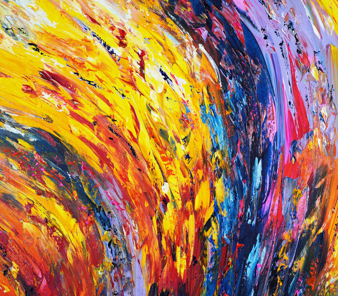 detail of the colorful painting