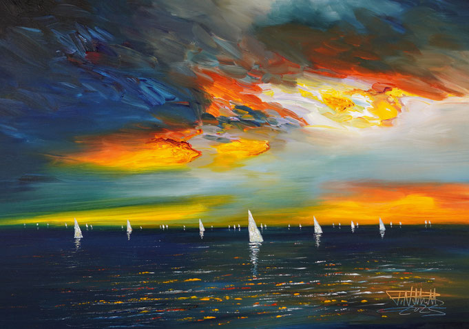 seaside painting, canvas wall art