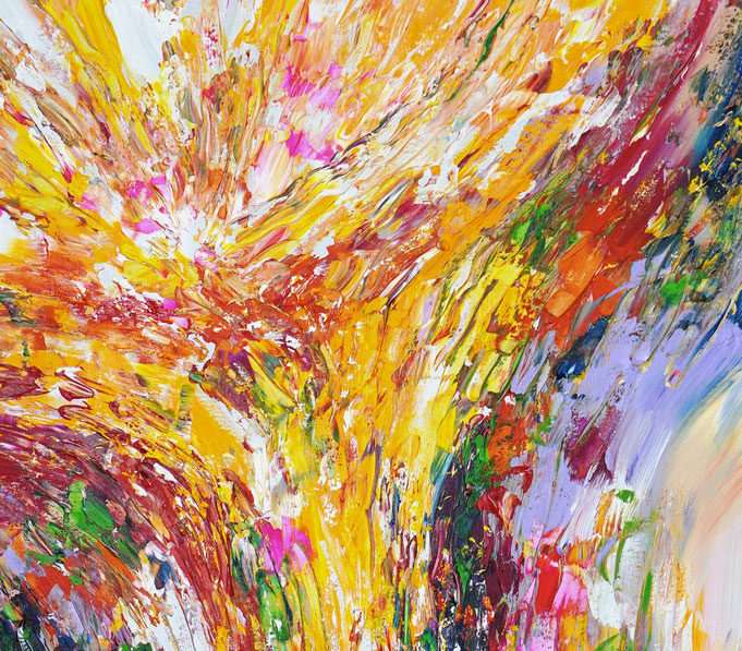 detail of the abstract artwork, large vertical format