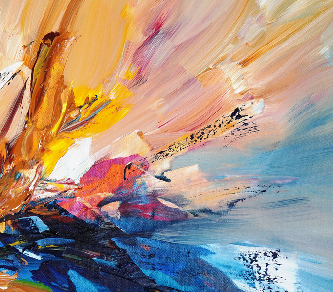 detail of the abstract and colorful painting