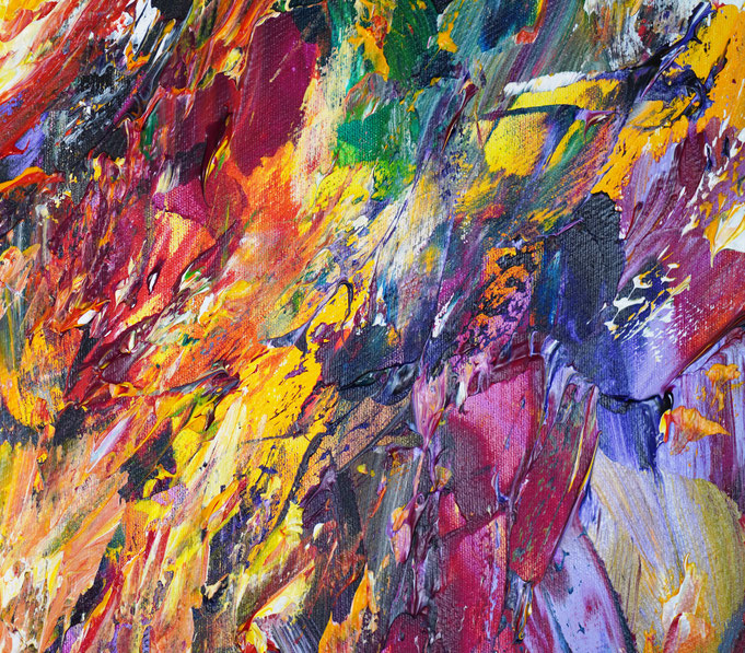 detail of the abstract, colorful painting