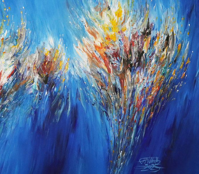 detail of the oversized abstract artwork by the artist Peter Nottrott for sale