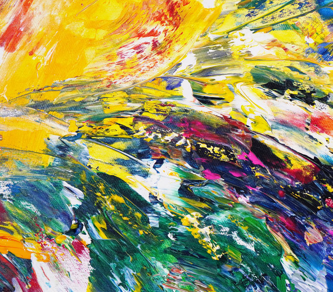 detail of the oversized abstract artwork