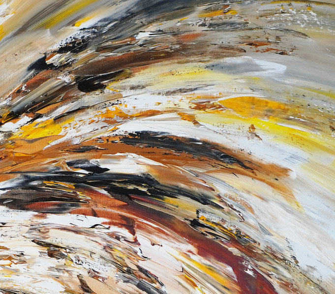 detail of the large abstract, brown artwork