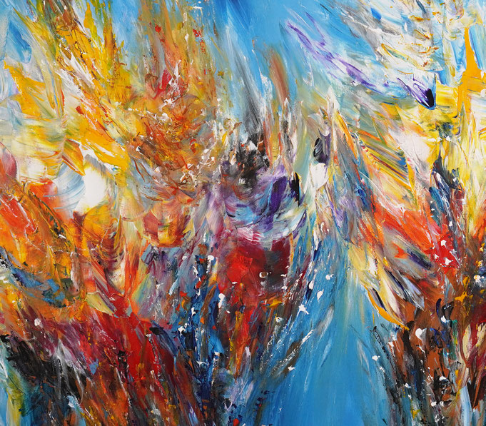 detail of the oversized abstract artwork by the artist Peter Nottrott for sale