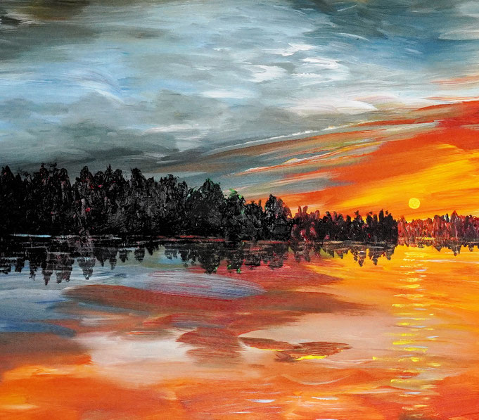 detail of the sunset artwork of the artist Peter Nottrott