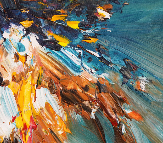 Detail of the abstract colorful artwork