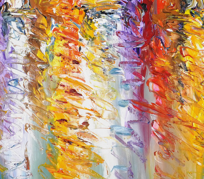 detail of the vibrant semi abstract seascape painting