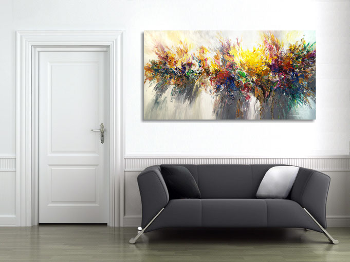 An abstract Nottrott painting gives any space a very individual ambience