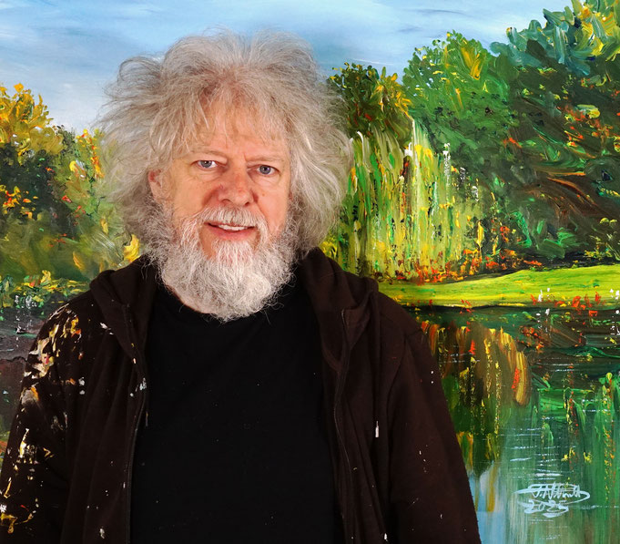 ... just finished painting: Peter with Romantic Summer Lake S 1