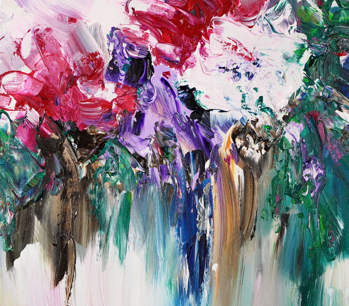 Detail of the flower bouquet painting
