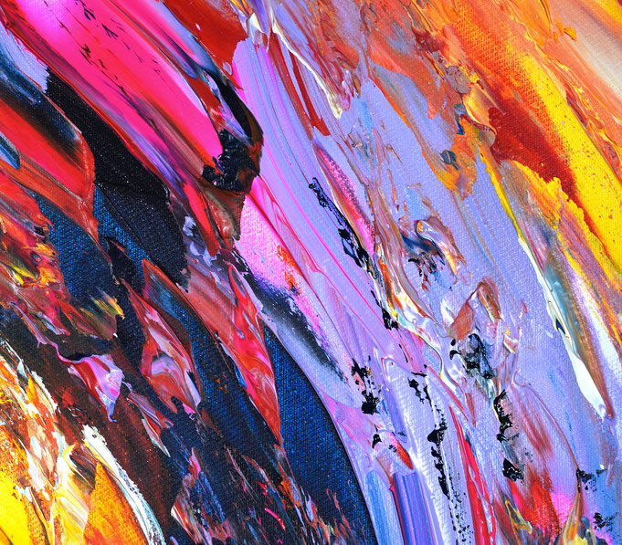 detail of the colorful painting