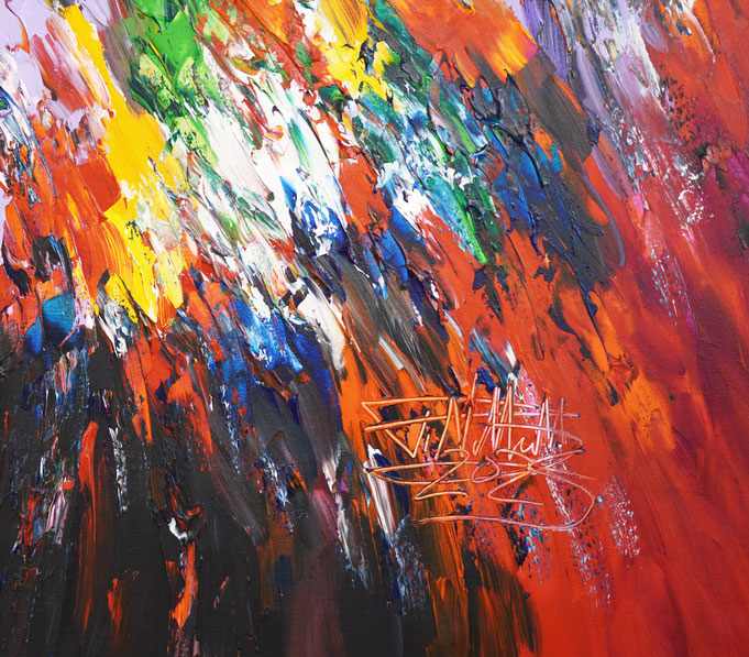 detail of the abstract, extra large dreamlike artwork by the artist Peter Nottrott